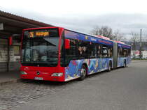 Freiburger VAG Mercedes Benz Citaro 1 Facelift G Wagen 984 am 20.03.17 an der Haltestelle Haid