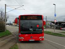 Freiburger VAG Mercedes Benz Citaro 1 Facelift G Wagen 902 am 21.03.17 in Haid