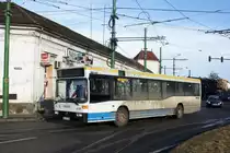 Rum�nien / Bus Arad: Mercedes-Benz O 405 N (ehemals EVAG Essen) der Compania de Transport Public SA Arad (CTP Arad SA), aufgenommen im M�rz 2017 im Stadtgebiet von Arad.
