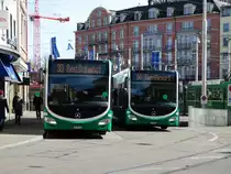 BVB Mercedes Benz Citaro 2 G Wagen 7015 und 7053 am 23.03.17 in Basel SBB Bhf