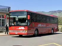 Setra 315 UL der Afa am 8.4.17 beim Bhf Spiez.