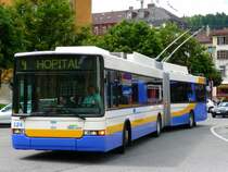 NAW-Hess Gelenktrolleybus  Nr.124 unterwegs auf der Linie 4 in La Chaux de Fonds am 09.08.2008
