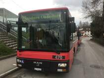 Bernmobil weg nr 470 (ex peyer niderwangen nr 70) in niderwangen am 10.03.2017 