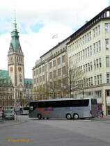 Setra 416 GT-HD (Klas-Reisen) am 19.4.2017, Hamburg; Kreuzung Mönckeberg-/Bergstr. /