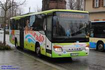 Setra S 415 UL der Regionalen Verkehrsgesellschaft mbH Luckau, 2017 als Betriebsfahrt am Bahnhof Königs-Wusterhausen.