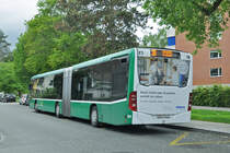 Mercedes Citaro 7011, auf der Linie 38, wartet an der Endstation an der Neuweilerstrasse. Die Aufnahme stammt vom 14.05.2017.