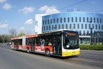 Stadtbus Mainz: MAN Lion's City G der DB Regio Bus Südwest GmbH (Rhein-Nahe-Bus / ORN - Omnibusverkehr Rhein-Nahe GmbH), aufgenommen im April 2017 in der Nähe der Haltestelle  Bismarckplatz  in Mainz.