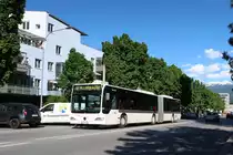 Mercedes Citaro Facelift Gelenksbus der Innsbrucker Verkehrsbetriebe, Nr. 842, als Linie O bei der Haltestelle Roßbachstraße. Aufgenommen 10.5.2017.