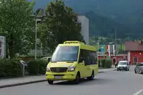 Mercedes Sprinter mit Busaufbau als Citybus Schwaz, Linie 3, von Ledermair, bei Schwaz Bahnhof. Aufgenommen 1.6.2017.