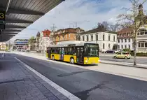 Ein MAN CNG Niederflurbus (Nr. 123) der SÜC, fährt am 10.4.2017 aus der Haltestelle Coburg Bahnhof/ZOB aus.
Unterwegs war der Bus auf der Linie 7A (Bahnhof ZOB - Hochschule - Weimarer Straße - Bahnhof ZOB).