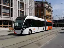 tpg - Trolleybus Nr.1605 unterwegs auf der Linie 3 in der Stadt Genf am 03.06.2017