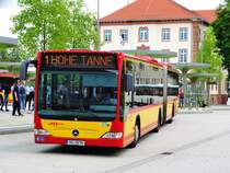 HSB Mercedes Benz Citaro 1 Facelift G Wagen 94 mit Fähnchen zum Brüder Grimm Festspielen am 23.06.17 in Hanau Freiheitsplatz