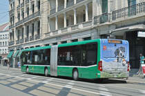 Mercedes Citaro 7015, auf der Linie 48, verlässt die Endstation am Bahnhof SBB. Die Aufnahme stammt vom 22.06.2017.