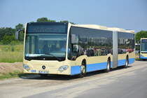 Am 04.06.2016 fährt LDS-VG 258 für die ILA 2016 Shuttle zwischen Parkplatz und ILA-Gelände. Aufgenommen wurde ein Mercedes Benz Citaro G II der RVS.
