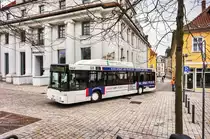 Ein MAN CNG Niederflurbus (Nr. 118) der SÜC, fährt am 12.4.2017 in die Haltestelle Theaterplatz ein.
Unterwegs war der Bus auf der Linie 3 (Sändleinweg - Theaterplatz - Coburg Bahnhof/ZOB - Dörfles-Esbach).