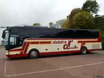 Van Hool TX16 von Dalstra Reizen aus den Niederlanden im Stadthafen Sassnitz am 22.10.2016
