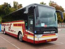 Van Hool TX16 von Dalstra Reizen aus den Niederlanden im Stadthafen Sassnitz am 22.10.2016
