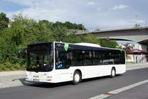 Bus Aue / Bus Erzgebirge: MAN Lion's City Ü der RVE (Regionalverkehr Erzgebirge GmbH), aufgenommen im August 2017 am Bahnhof von Aue (Sachsen).