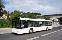 Bus Aue / Bus Erzgebirge: MAN NL der RVE (Regionalverkehr Erzgebirge GmbH), aufgenommen im August 2017 am Bahnhof von Aue (Sachsen).