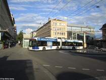 tl Nr. 857 (Hess Swisstrolley 3 BGT-N2C) am 13.8.2017 beim Bhf. Lausanne