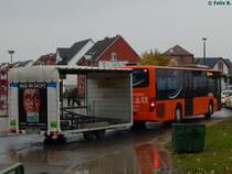Setra 415 NF mit Hänger der PVM Waren in Neubrandenburg am 15.10.2016