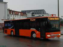 Setra 415 NF mit Hänger der PVM Waren in Neubrandenburg am 15.10.2016