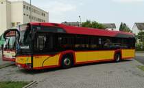 HSB Solaris Urbino 18 Wagen am 26.08.17 beim Tag der offenen Tür der Hanauer Straßenbahn 