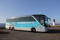 Setra 416 HDH  Starcar  (SO 21950) am Dunnet Head, Schottland, der nördlichsten Punkt der britischen Hauptinsel, Schneider Reisen und Transport AG, Langendorf, Aufgenommen am 2. September 2017