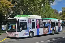 Mercedes Citaro 804, mit der Tally Weijl Werbung, bedient die Haltestelle der Linie 34 am Schützenhaus. Die Aufnahme stammt vom 10.09.2017.