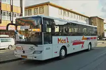 . MN 1005 Mercedes Benz Integro von Müller Ries Reisen am Bahnhof in Trier, er bedient im Einsatz als SEV zwischen Trier und Luxemburg einen Teil der Haltesellen zwischen Wasserbillig und Oetrange.  10.09.2017