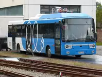 Linkker 12plus aus Finnland, gesehen am Bahnhof in Viechtach am 03.09.2017. Zu Testzwecken in Niederbayern unterwegs