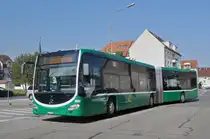 Mercedes Citaro 7005 auf der Tram Ersatzlinie 3, die wegen der Baustelle am Steinenberg nicht verkehren kann. Nach dem bedienen der Endhaltestelle Burgfelderhof fahren die Busse zum Wenden ein kurzes Stück nach St. Louis. Die Aufnahme stammt vom 25.09.2017.