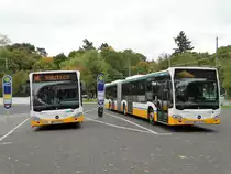 HEAG moiBus Mercedes Benz Citaro 2 Wagen 315 und Citaro 2 G Wagen 365 am 07.10.17 in Darmstadt Böllenfaltor