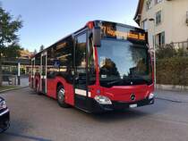 Bernmobil C2 K 435 beim verlassen des Bhf Bümpliz Süd, am 16.10.17.