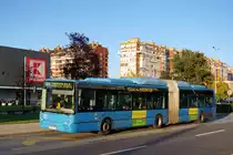 Kroatien / Bus Zagreb / Autobus Zagreb / Zagrebački Električni Tramvaj (ZET): Irisbus Citelis 18M CNG - Wagen 777, aufgenommen im Oktober 2017 an der Haltestelle  Sopot  im Stadtgebiet von Zagreb.