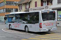Mercedes Citaro 64 der AAGL, auf der Linie 83, bedient die Haltestelle an der Endstation der Linie 14 in Pratteln. Die Aufnahme stammt vom 23.10.2017.