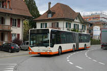 BSU: Etwas rätselhaft ist der am 27. Oktober 2017 in Aarberg fotografierte  BSU-MERCEDES CITARO Nummer 30 ohne BSU-Aufschrift sowie ohne Kennzeichen?
Foto: Walter Ruetsch