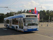 Oberleitungsbus in Moskau am 10. September 2017.