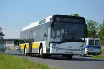 Am 04.06.2016 fährt TF-VG 180 für die ILA 2016 Shuttle auf der Shuttle Linie  S . Aufgenommen wurde ein Solaris Urbino 12 Ü.
