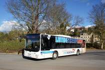 Bus Aue / Bus Erzgebirge: MAN Lion's City Ü der RVE (Regionalverkehr Erzgebirge GmbH), aufgenommen im Oktober 2017 am Bahnhof von Aue (Sachsen).