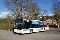 Bus Aue / Bus Erzgebirge: MAN Lion's City Ü der RVE (Regionalverkehr Erzgebirge GmbH), aufgenommen im Oktober 2017 am Bahnhof von Aue (Sachsen).
