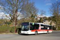 Bus Aue / Bus Erzgebirge: MAN Lion's City Ü der RVE (Regionalverkehr Erzgebirge GmbH), aufgenommen im Oktober 2017 am Bahnhof von Aue (Sachsen).