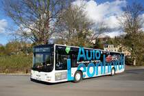 Bus Aue / Bus Erzgebirge: MAN Lion's City Ü der RVE (Regionalverkehr Erzgebirge GmbH), aufgenommen im Oktober 2017 am Bahnhof von Aue (Sachsen).