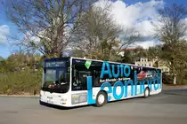 Bus Aue / Bus Erzgebirge: MAN Lion's City Ü der RVE (Regionalverkehr Erzgebirge GmbH), aufgenommen im Oktober 2017 am Bahnhof von Aue (Sachsen).