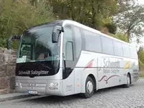 MAN Lion's Coach von Schmidt-Salzgitter aus Deutschland im Stadthafen Sassnitz am 25.10.2014