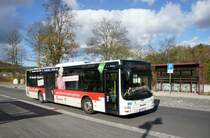 Bus Aue / Bus Erzgebirge: MAN Lion's City Ü der RVE (Regionalverkehr Erzgebirge GmbH), aufgenommen im Oktober 2017 am Bahnhof von Aue (Sachsen).