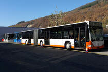 BSU: Den etwas rätselhafte BSU-MERCEDES CITARO Nummer 30 ohne BSU-Aufschrift den ich am am 27. Oktober 2017 in Aarberg fotografierte, präsentierte sich bereits am 31. Oktober 2017  mit der Anschrift  VERKAUFT  bei einem Bushändler in Biel. Foto: Walter Ruetsch