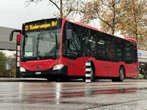 Bernmobil C2 K 434 beim Halt in der Riedbachstrasse, am 8.11.17.