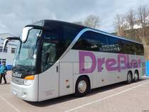Setra 415 HDH von Dreßler aus Deutschland im Stadthafen Sassnitz am 28.03.2015