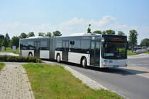 Am 04.06.2016 fährt OHV-VK 53 für die ILA 2016 auf der Shuttle Linie  R . Aufgenommen wurde ein MAN Lion's City G der OVG.
